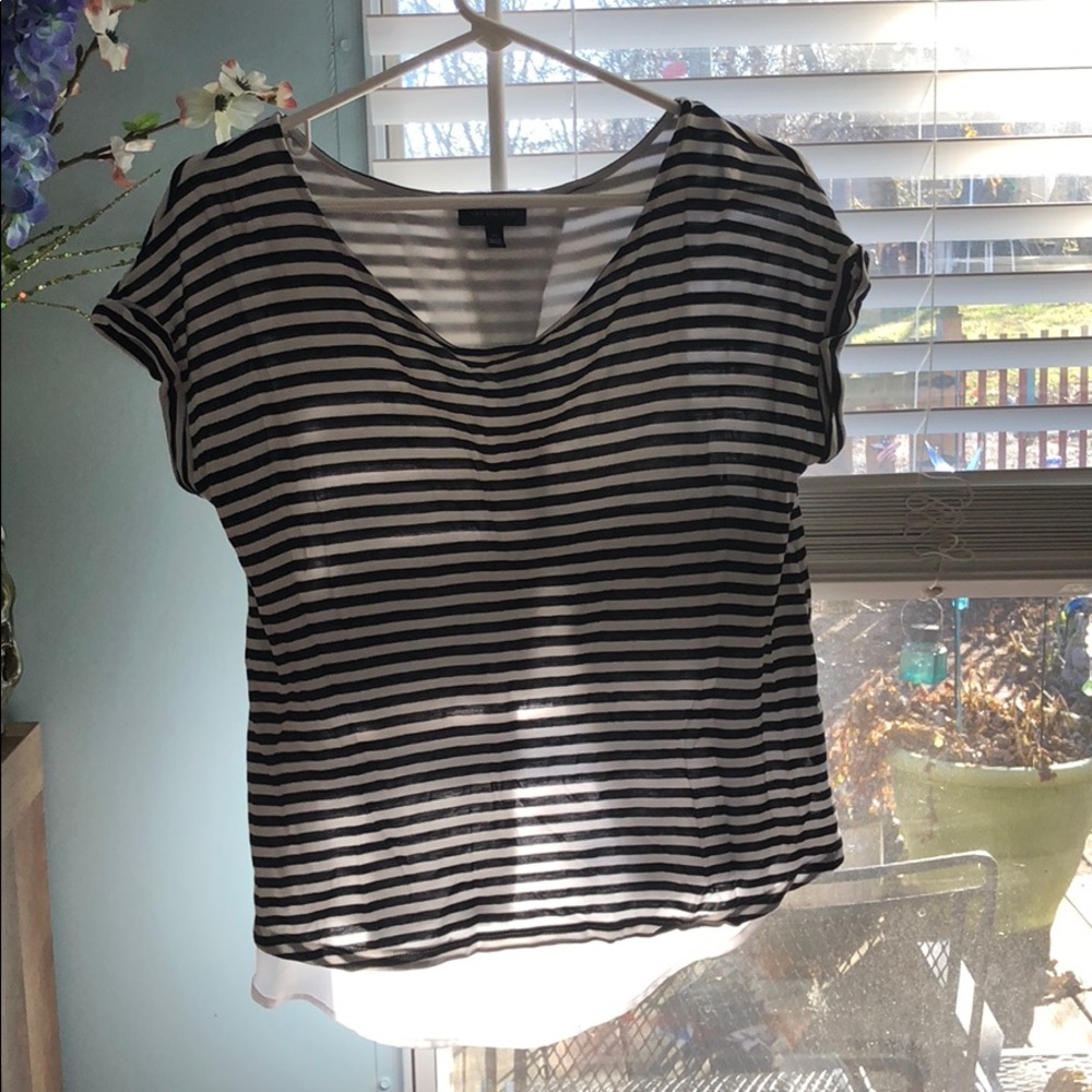 The Limited Black and White Cross Back Shirt